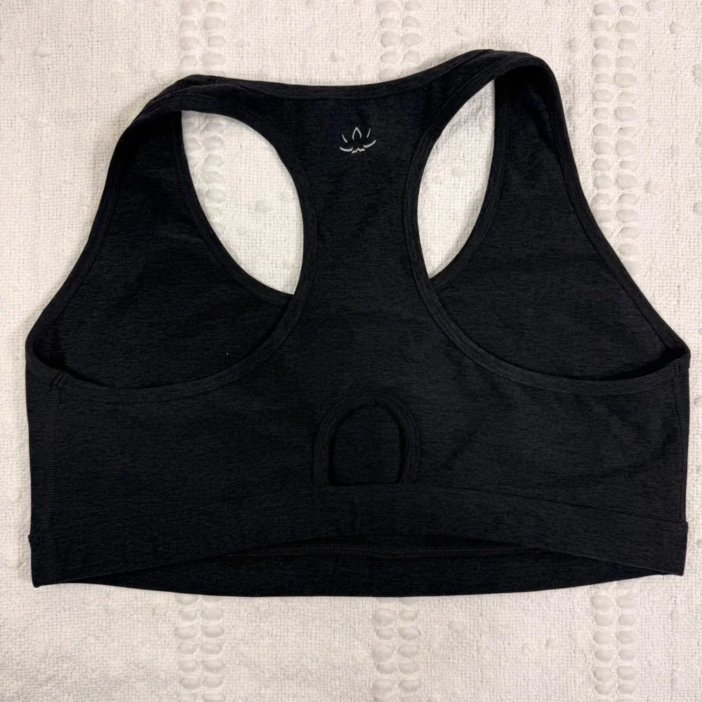 Beyond Yoga Spacedye Racerback Sports Bra‎ Charcoal Heather Gray Plus Size 2X